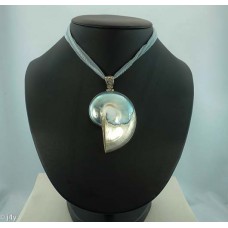 Shell & Silk necklace (Seagreen)